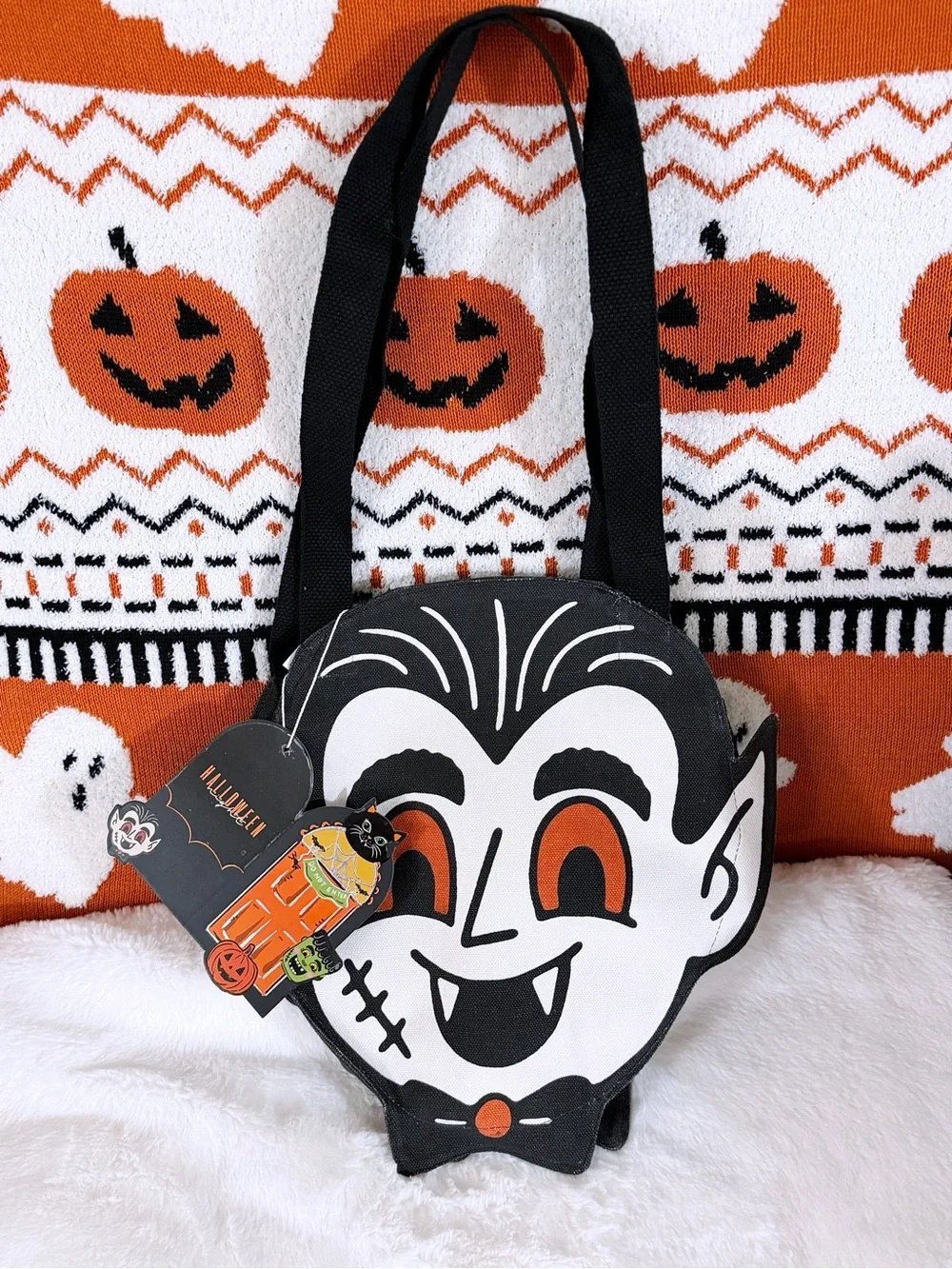 VIRAL Frankenstein and Dracula Halloween Trick or Treat Tote Bag